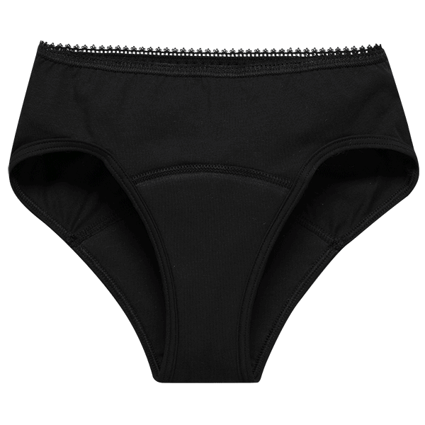 Periodenslip Nacht schwarz Inkontinenzslip Raya stark (Bio-Baumwolle)